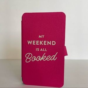 Nook Tablet 7” Pink Book Cover with Tab NWT My Weekend is All Booked
